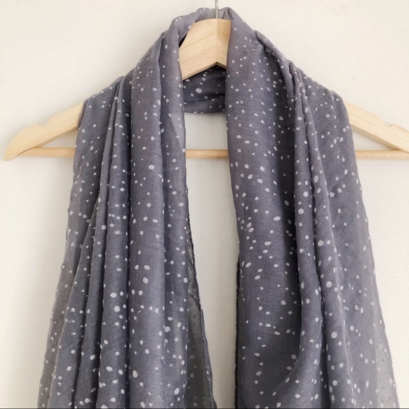 Grey Purple Speckled Lightweight Flowy Scarf - Picture 6 of 14